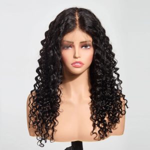 SH 13"x4" Deep Wave Transparent Lace Frontal Wig #1B