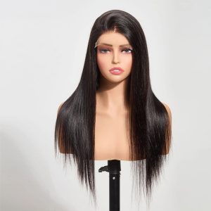 SH 5"x5" Straight Transparent Lace Closure Wig #1B