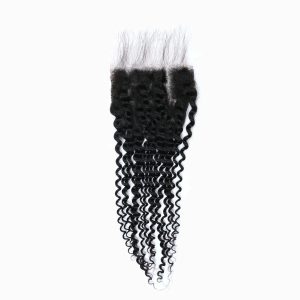 SH 12-20 Inch 4"x4" Deep Wave Transparent Lace Closure #1B