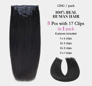 SH Seamless Clip In Extensions Straight 120G Natural Color