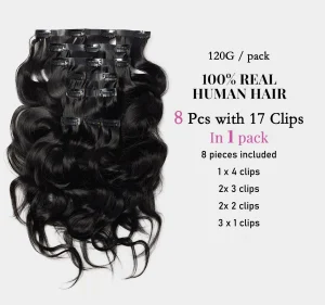 SH Seamless Clip In Extensions Body Wave 120G Natural Color