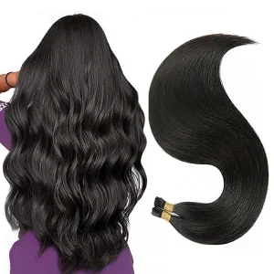 SH Straight 50G I Tip Extensions Natural Black